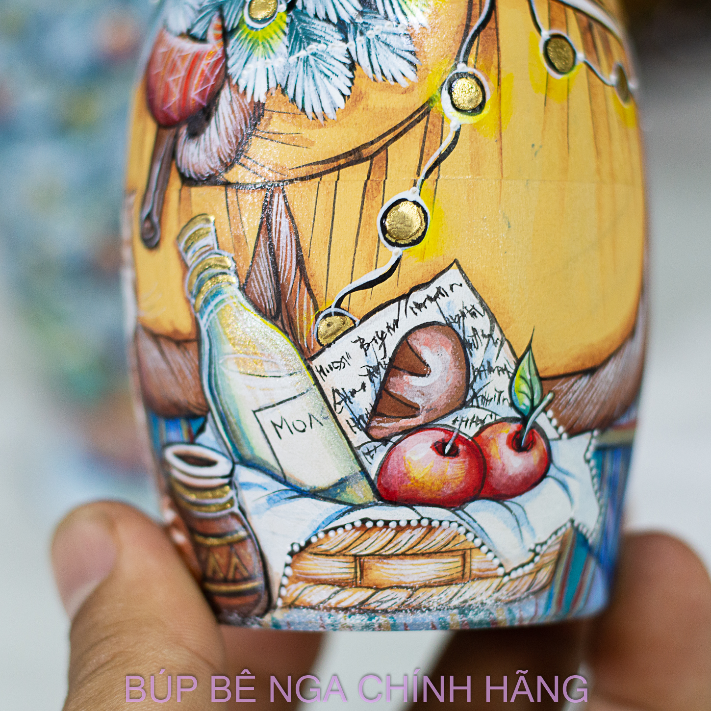 BỘ BÚP BÊ NGA MATRYOSHKA 5 LỚP 20CM HOA VĂN "CÔ BÉ MÙA ĐÔNG" CỰC ĐẸP VÀ PHONG CÁCH, CÁ TÍNH