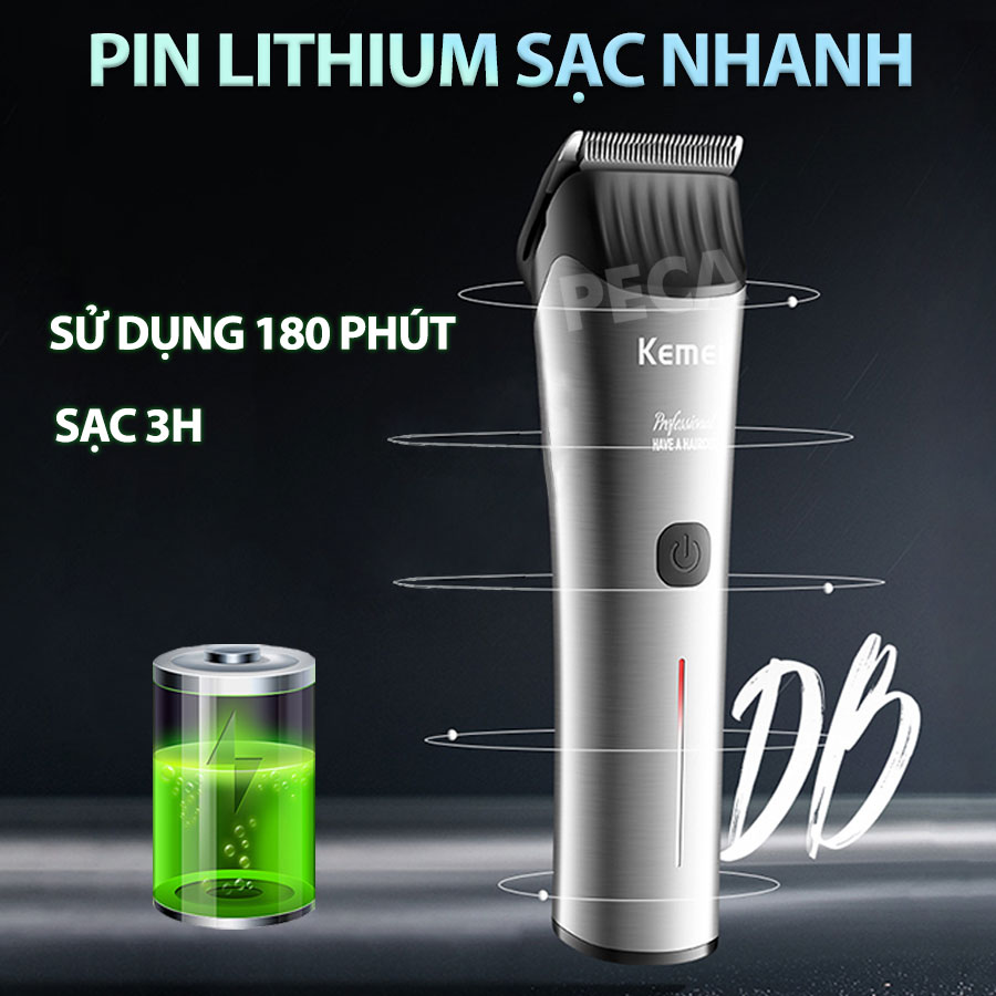 Tông đơ cắt tóc chuyên nghiệp Kemei KM-2481 dòng cao cấp sạc nhanh USB công suất mạnh thích hợp sử dụng cắt tóc trẻ em và người lớn dùng tiệm salon tóc, barbershop