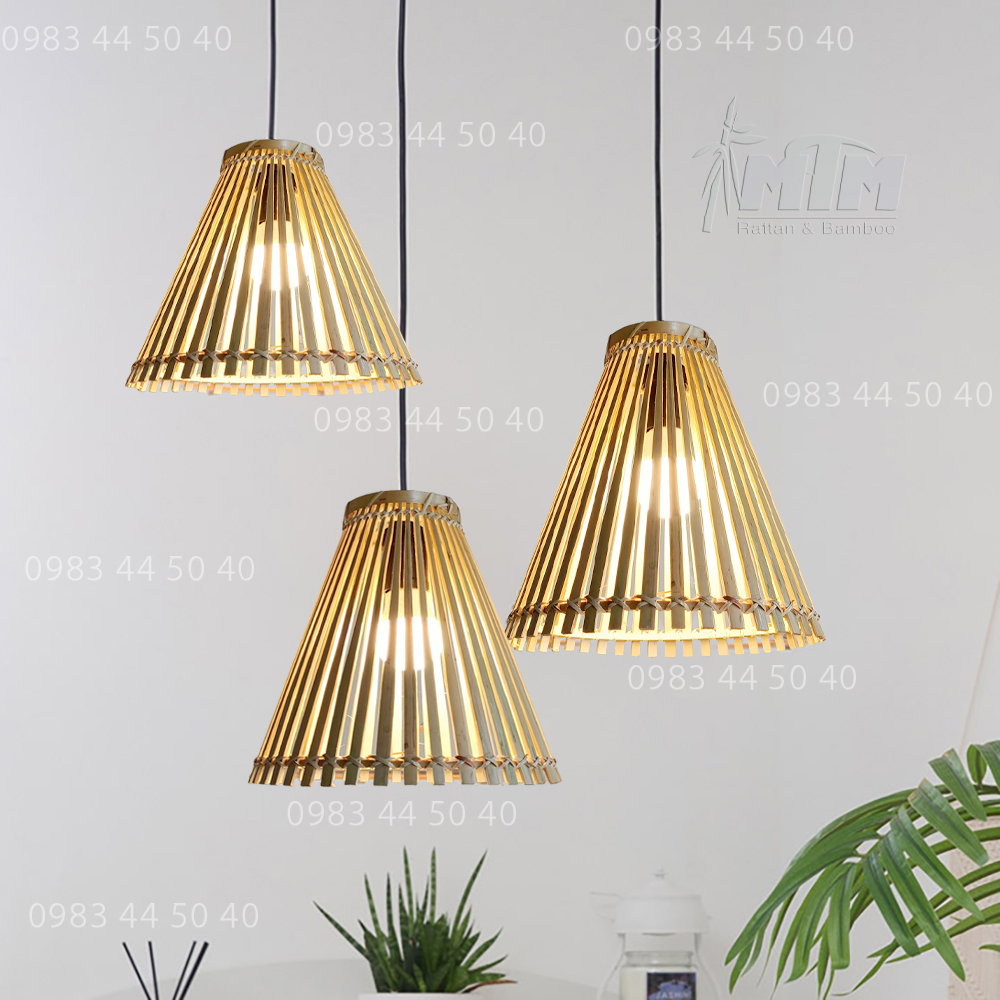 Đèn tre nơm xòe MTDT22 - Đèn mây tre, Đèn trang trí, Đèn treo thả