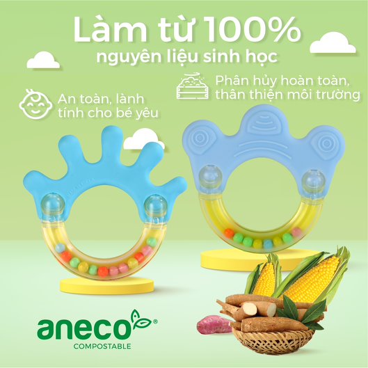 Lục lạc Aneco gặm nướu làm từ nhựa sinh học