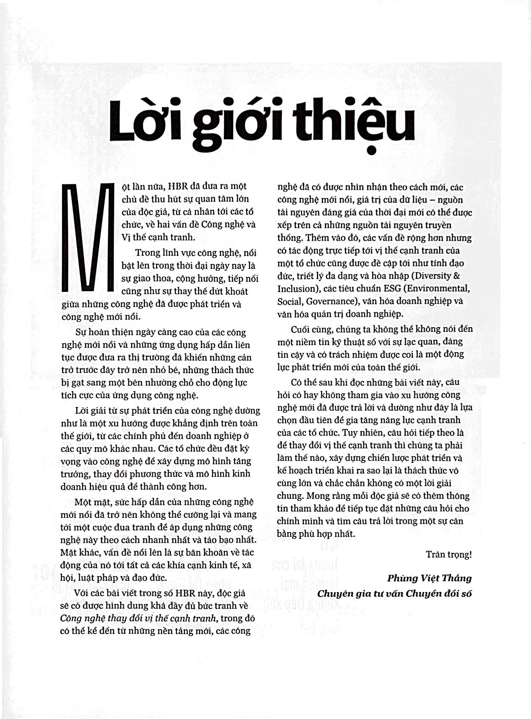 HBR - The Year In Tech - Công Nghệ Thay Đổi Vị Thế Cạnh Tranh