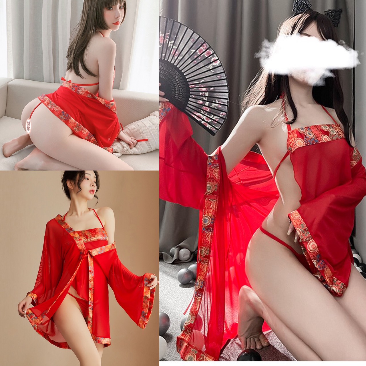 Đồ ngủ Sexy Cosplay áo yêm Trung Hoa kèm áo choàng chuyên chụp ảnh Bar Sàn Studio