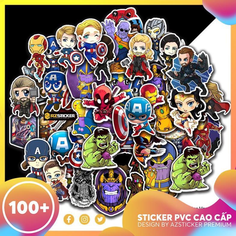 Sticker  Marvel Chipi | Dán Nón Bảo Hiêm, Điện Thoại, Laptop, Bình Nước...Chống Nước, Chống Bay Màu