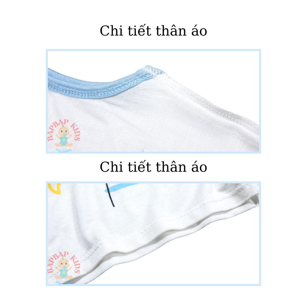 Bộ Ba Lỗ Cho Bé Trai, Bé Gái BAPBAP Vải Thun Lạnh Minkymom In Hoạ Tiết Hải Tặc, Quần Sọc Màu, Đồ Bộ Trẻ Em Mặc Nhà