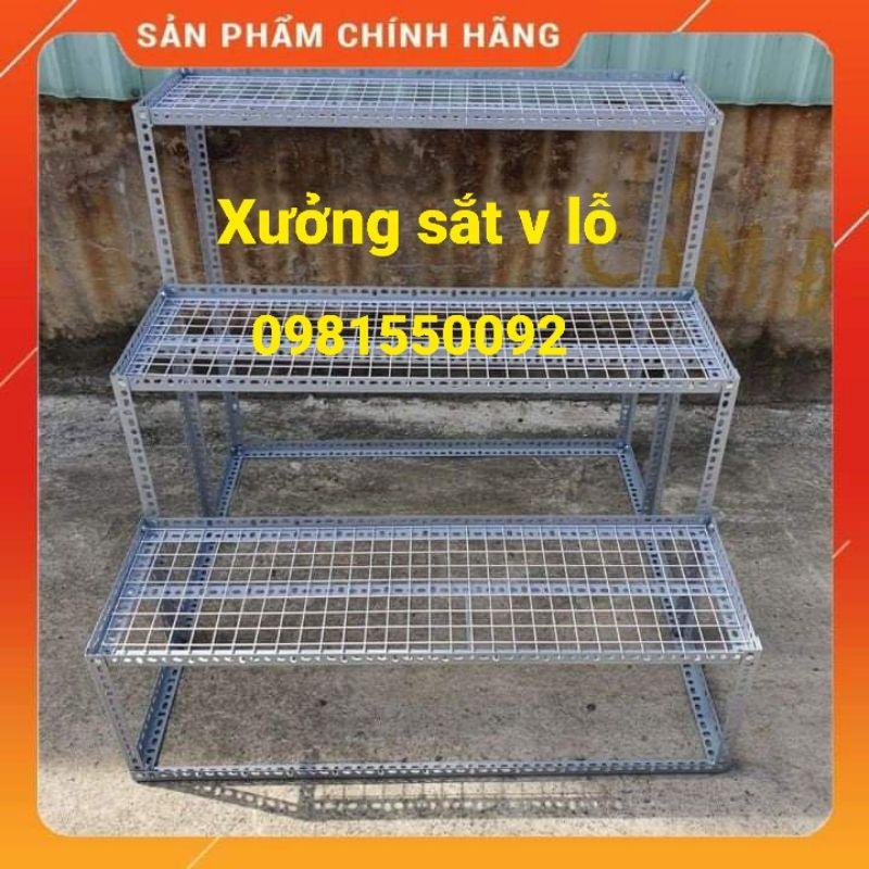 Kệ sắt V lỗ bậc thang 3 bậc V3x3cm (tấm lưới sắt ) Nhuều kích thước lựa chọn