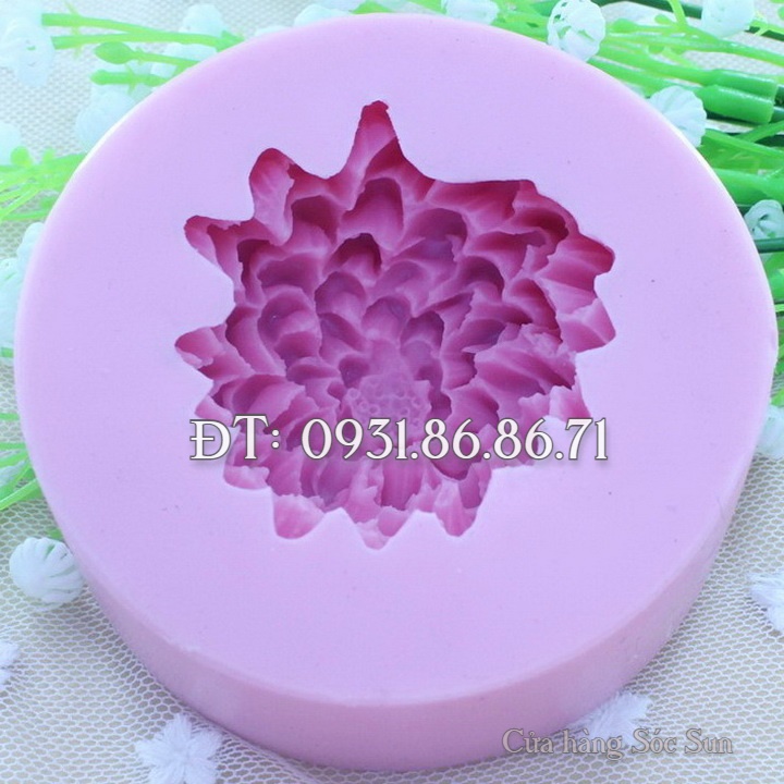 Khuôn silicon hoa cúc đại đóa loại 8 cm – Mã số 1660