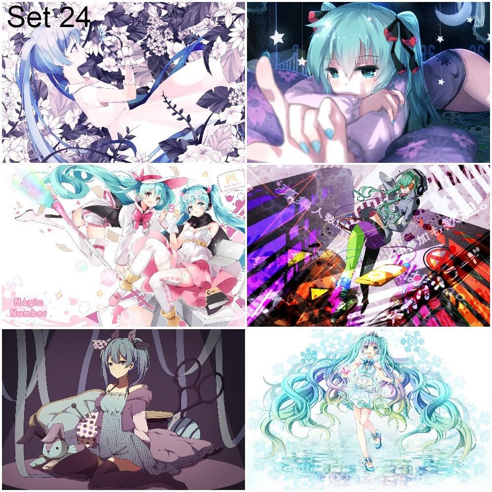 Bộ 6 Poster vocaloid Hatsume Miku (3) (bóc dán) - A3,A4,A5