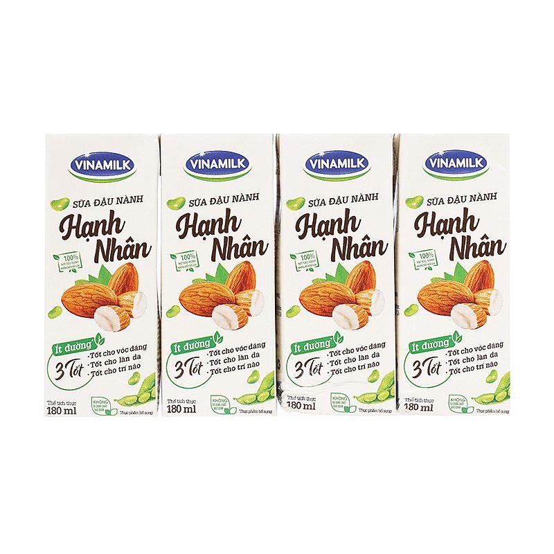 Sữa Đậu Nành Vinamilk Hạt Hạnh Nhân 180MLLốc 4 Hộp-8934673700122