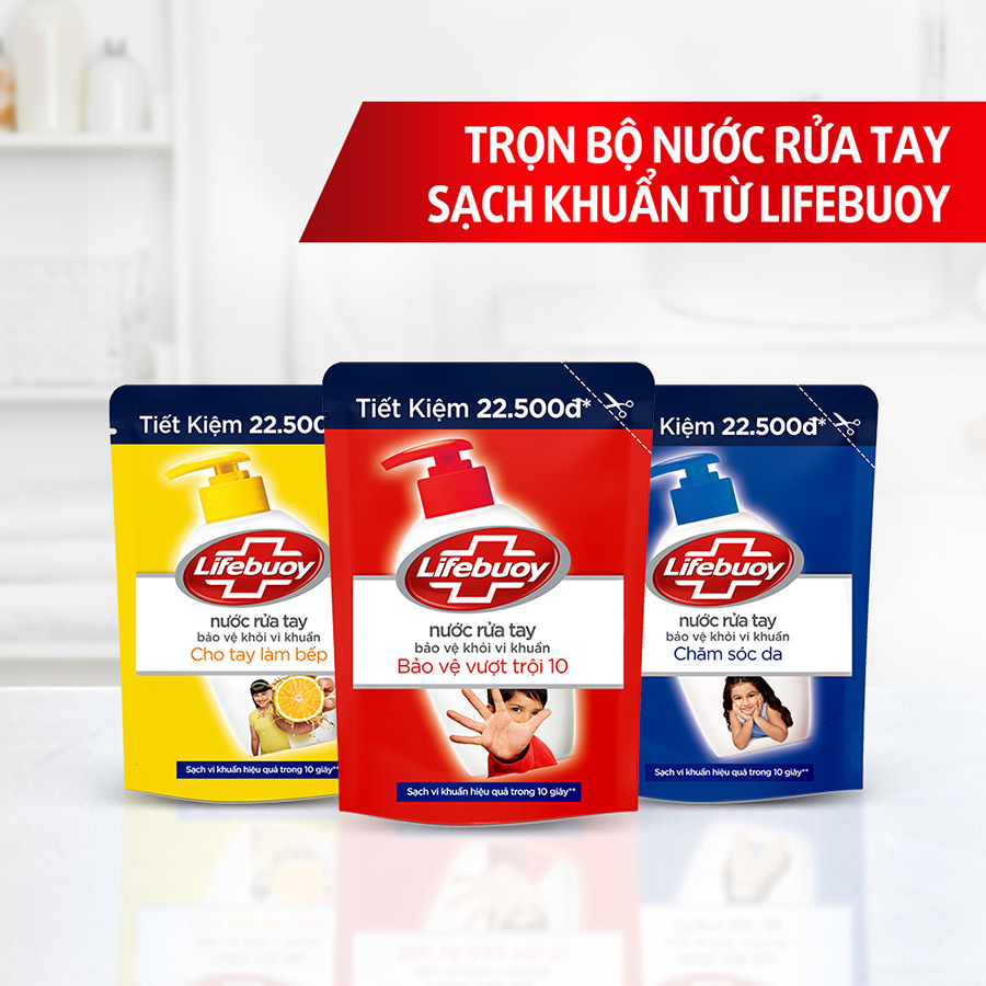 Combo 2 Nước rửa tay Lifebuoy bạc bảo vệ túi 400g