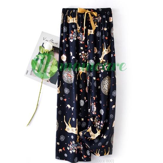 Quần lanh lụa ĐÙI CỘC ống rộng mềm mát, rộng rãi, thoáng mát, hoạ tiết trang nhã mặc nhà mùa hè