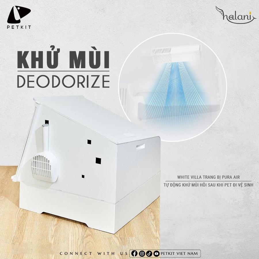 CHẬU VỆ SINH KHỬ MÙI CÓ NẮP - WHITE VILLA CAT LITTER BOX