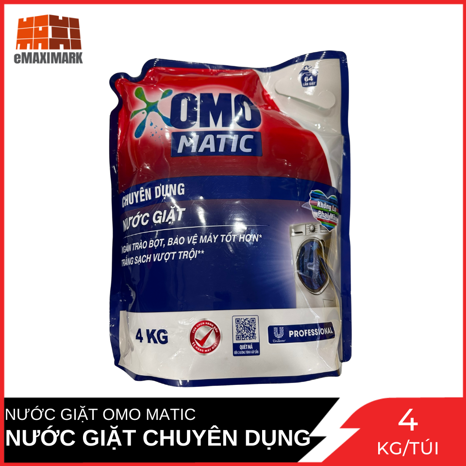 Nước Giặt Omo Matic Chuyên Dụng Túi 4kg