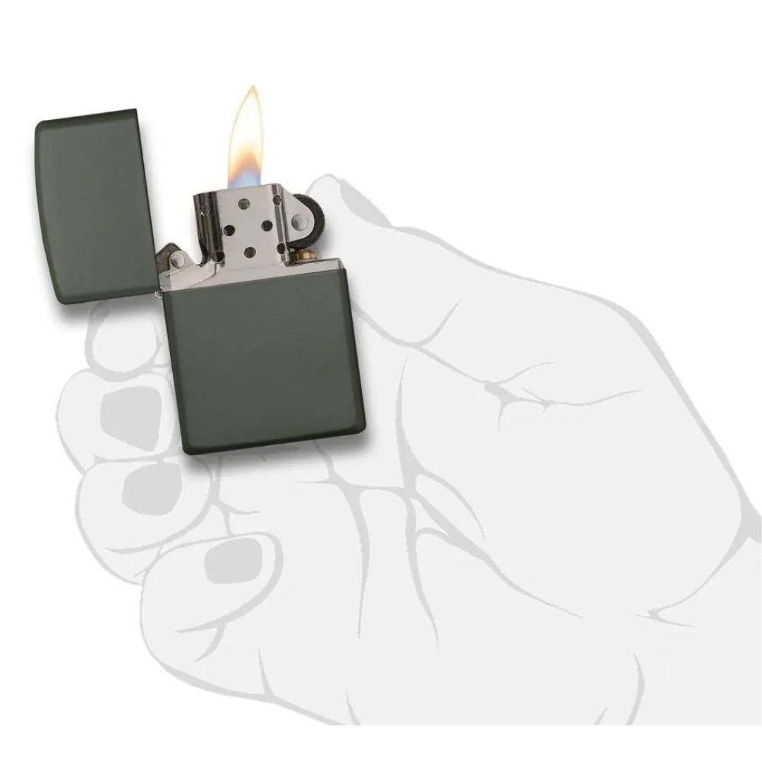 Bật Lửa Zippo Classic Matte Green Xanh Lá Chính Hãng Mỹ - Phong Cách Mạnh Mẽ, Không Dấu Vân Tay, Bền Bỉ Theo Năm Tháng, Bảo Hành Trọn Đời