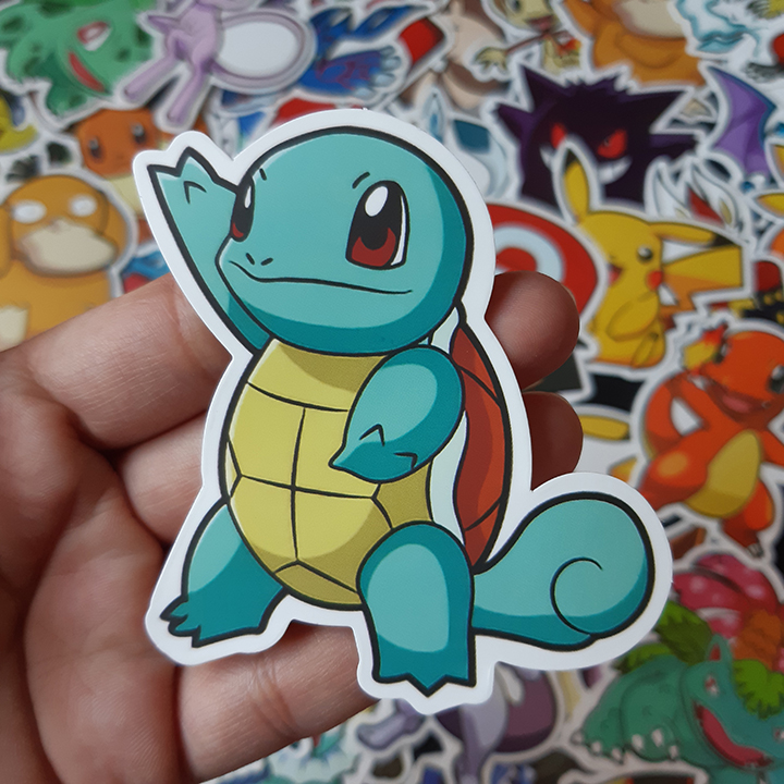 Bộ Sticker dán cao cấp chủ đề POKEMON - Dùng dán Xe, dán mũ bảo hiểm, dán Laptop