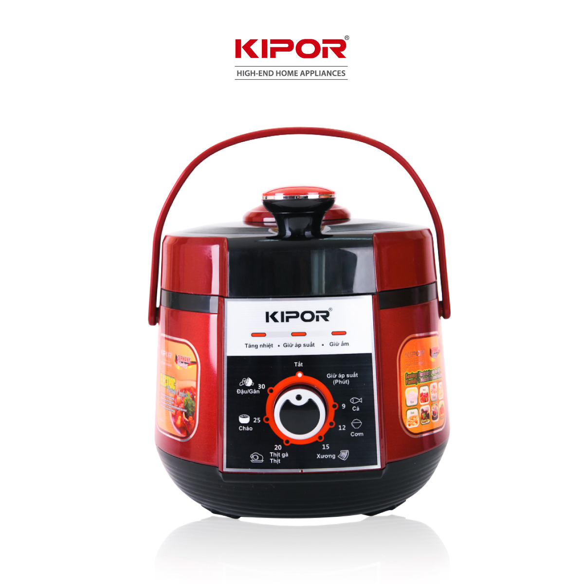 Nồi áp suất điện KIPOR KP-AS351 - 6L - Điều khiển cơ đa chức năng 7 trong 1 - Lòng nồi 5 lớp chống dính TEFLON - Hàng chính hãng