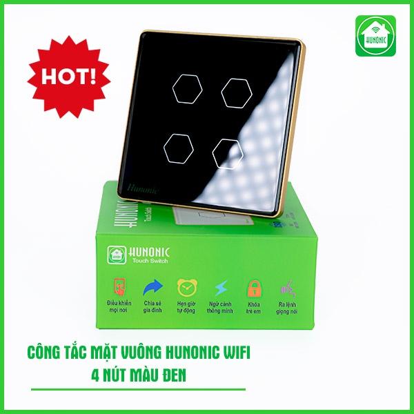 Công Tắc Cảm Ứng Hunonic Wifi Mặt Vuông, Điều Khiển Mọi Thiết Bị Từ Xa Qua Điện Thoại Và Giọng Nói