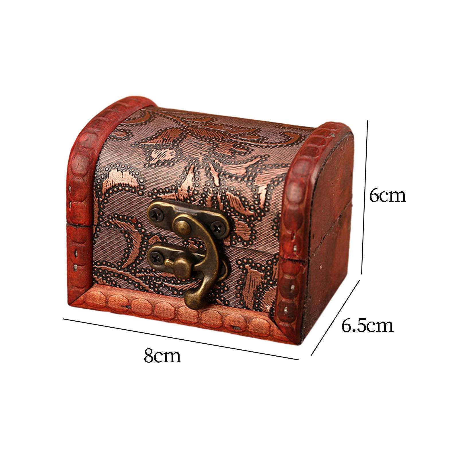 Decorative Storage Box, Antique Jewelry Box, Home Decor Vintage Style Treasure Chest, Vintage Style Wooden Storage Box, for Hairpins Jewelry
