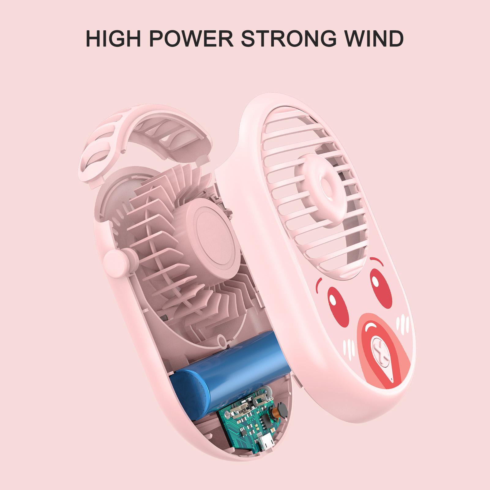 Quạt treo cổ mini có 3 tốc đọ có thể sạc lại Kích thước nhỏ gọn, nhẹ và di động