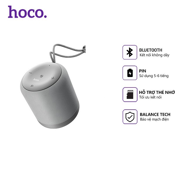 Loa bluetooth mini Hoco bs30 chống nước - loa không dây di động có móc treo cầm tay - hàng chính hãng