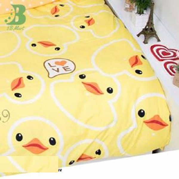 Set 3 món ga gối Poly cotton PL2 Vịt vàng + Tặng 1 vỏ gối ôm