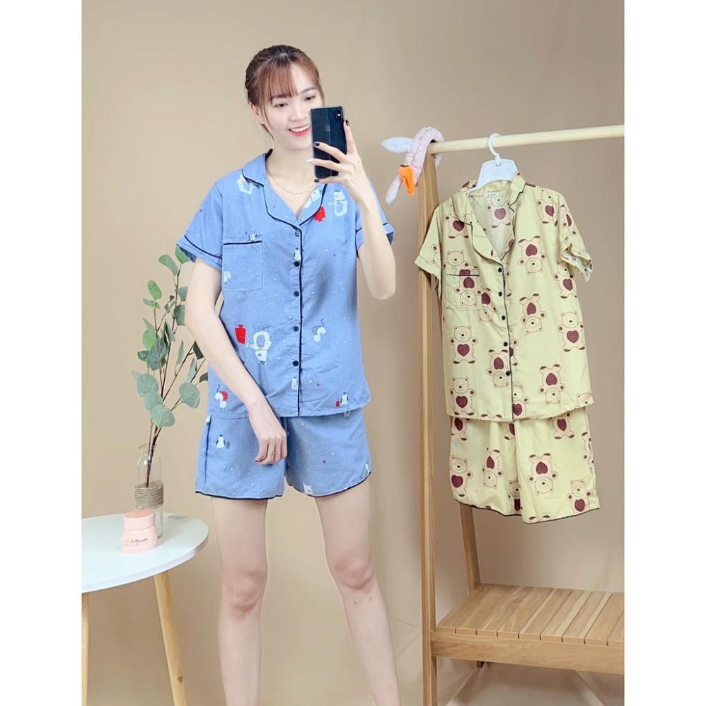 Bộ mặc nhà pijama, Bộ đùi nữ phong cách hàn quốc, kiểu dáng trẻ trung