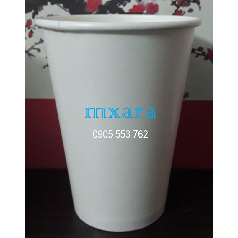 300 Ly Giấy Trăng Trơn16oz~ 480ml Kèm Nắp Cầu Phi 90