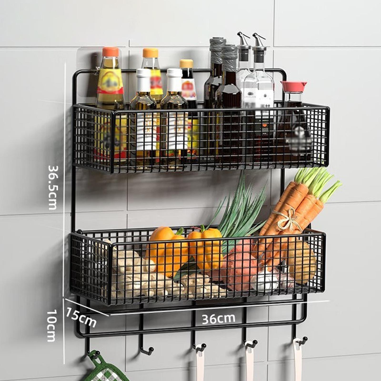 Minimalist Hanging Fruit Basket Wall Mounted Shelves for Bathroom Craft Room
