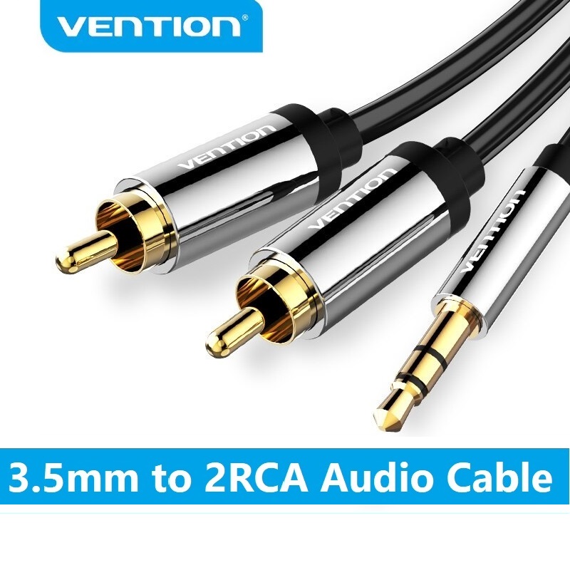 Cáp chuyển Audio 3.5mm sang 2RCA hàng chính hãng Vention 1,5m - 5m