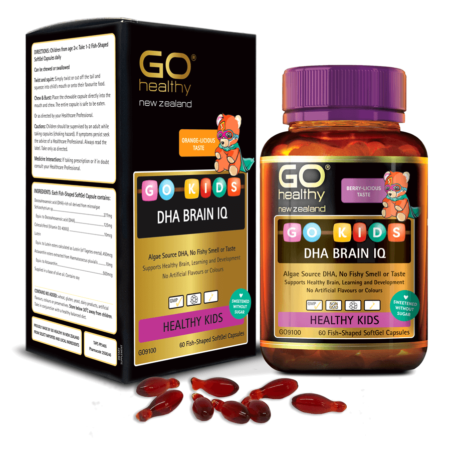 GO KIDS DHA BRAIN IQ 60 VIÊN - Viên nhai DHA cho bé nhập khẩu chính hãng GO Healthy New Zealand