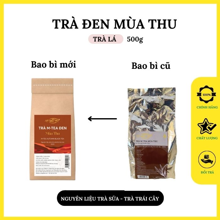 Trà đen Mùa Thu [500g - vị bánh Cookie] Trà đen CAT NGHI TEA, Nguyên liệu chuẩn pha trà sữa và trà trái cây thơm ngon