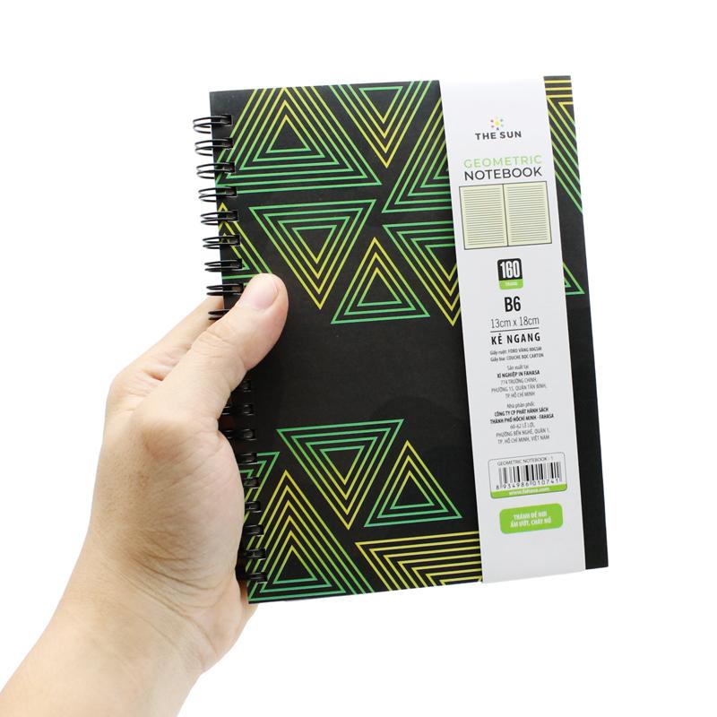 Sổ Lò Xo Bìa Cứng Geometric B6 - Kẻ Ngang - 160 Trang 80gsm - The Sun 01