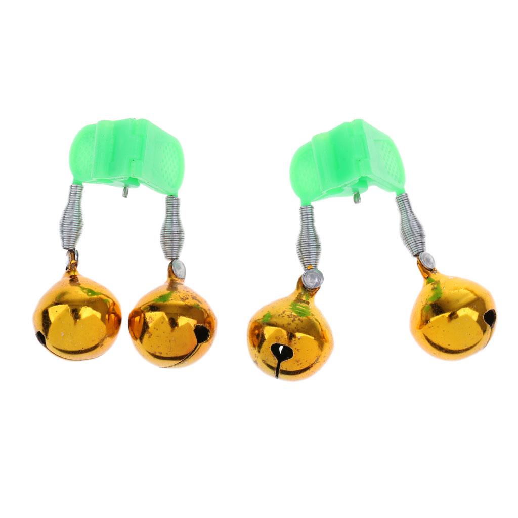 5pcs Night Fishing Rod Float Twin Bells Ring Fish Bait Bite Alarm Bell Metal Alerter Fishing Tool Accessory