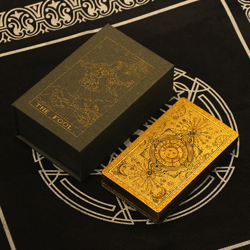 [Mạ Cạnh Size Gốc] Bộ Bài Tarot Cao Cấp Waite Yellow Chất Liệu PVC Chống Nước Gold Foil The Fool Hộp Cứng