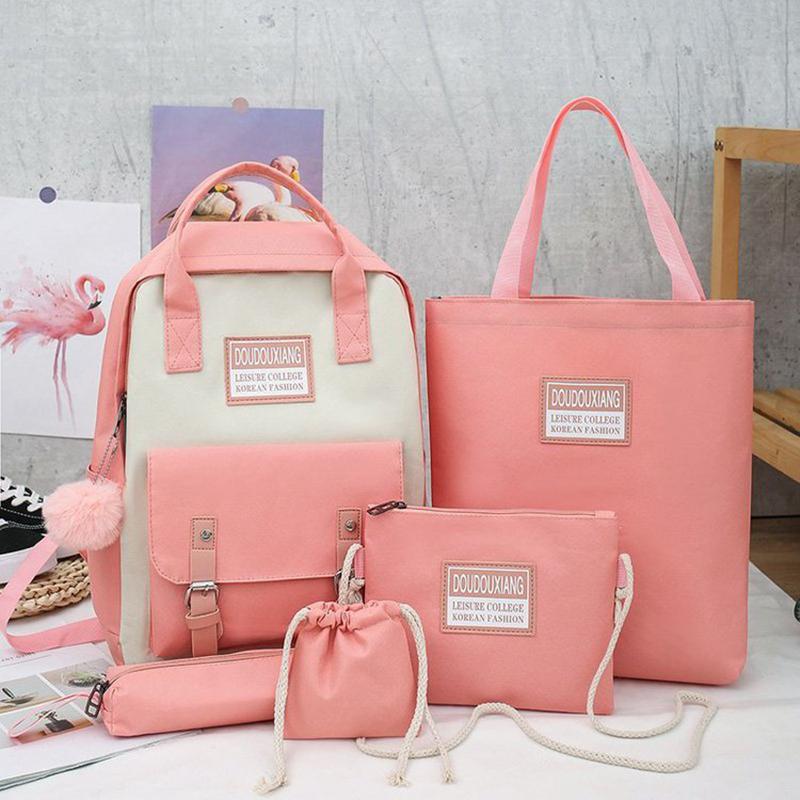 Bộ 5 Trường Trung Học Túi Cho Bé Gái 2020 Du Lịch Ba Lô Nữ Bookbags Teen Sinh Viên Schoolbag Bolsas Escolar