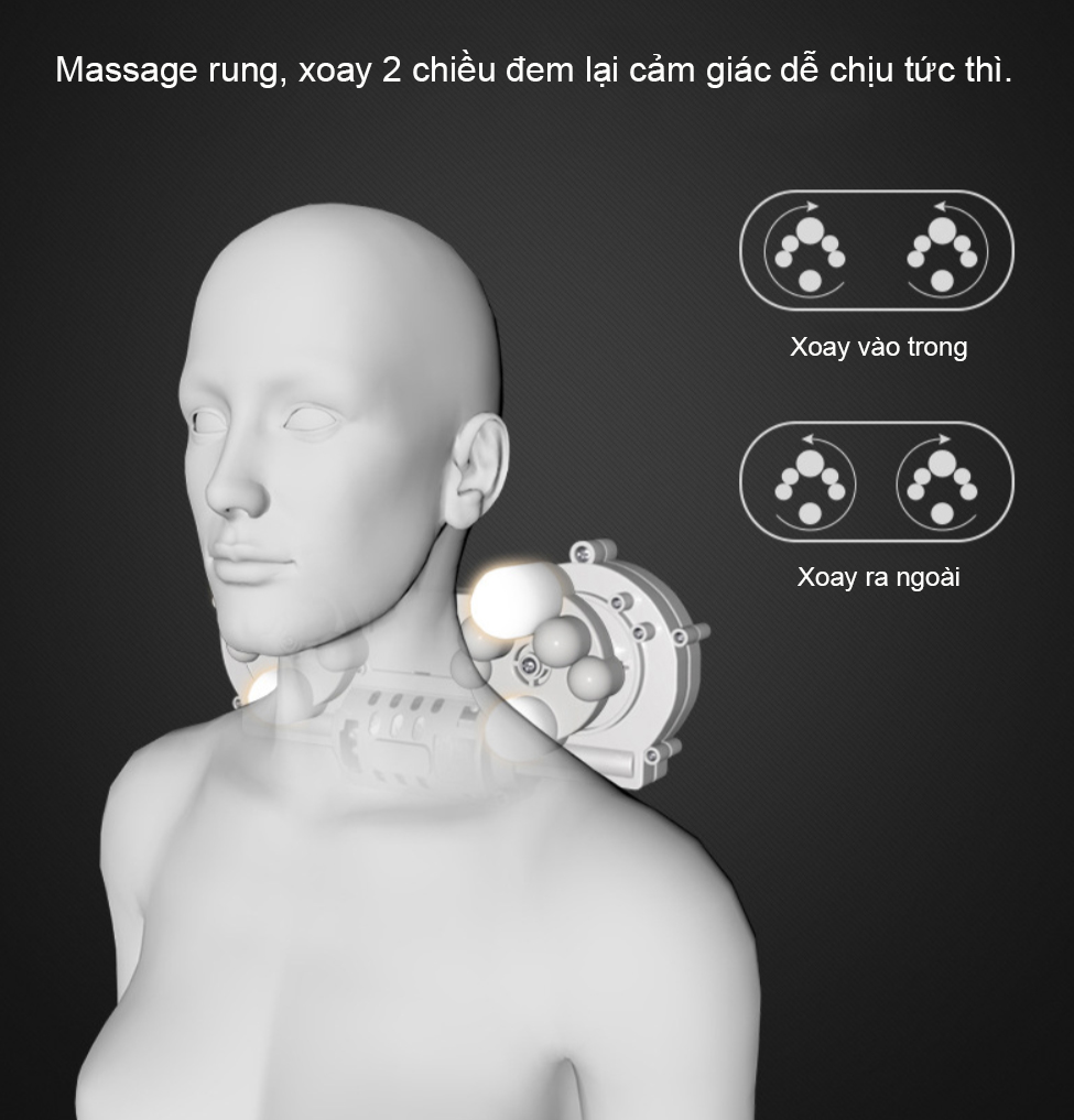 Gối massage Hồng ngoại giúp ngủ ngon, lưu thông máu, trị đau đầu, lưng vai gáy nhức mỏi (BẢN 2 MẢNH)