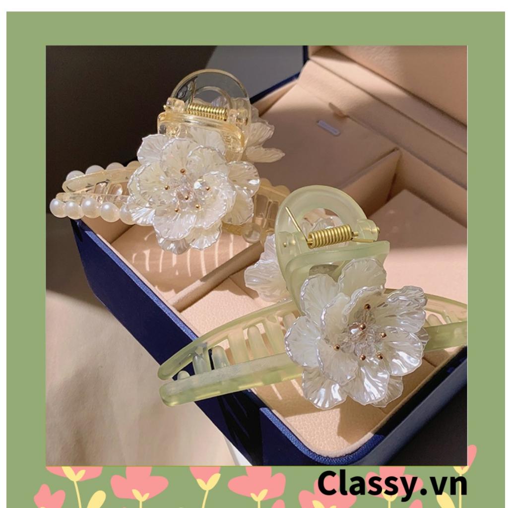Kẹp càng cua, kẹp tóc Classy cỡ lớn, kẹp đính hoa sang trọng PK1614
