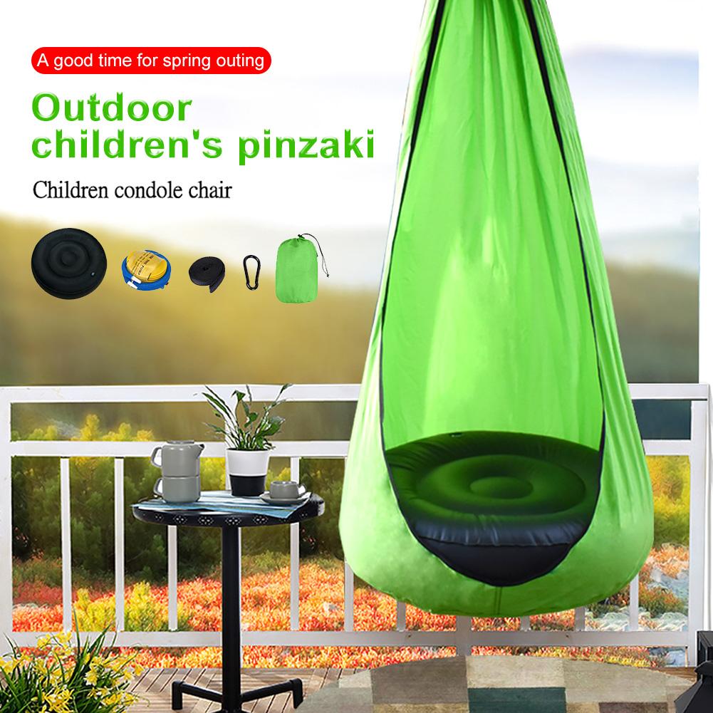 Di Động Võng Ghế Ngủ An Toàn Trẻ Em Pod Ghế Ngồi Xích Đu Giải Trí Sân Trong Nhà Ngoài Trời Với Đệm Bơm Hơi Treo