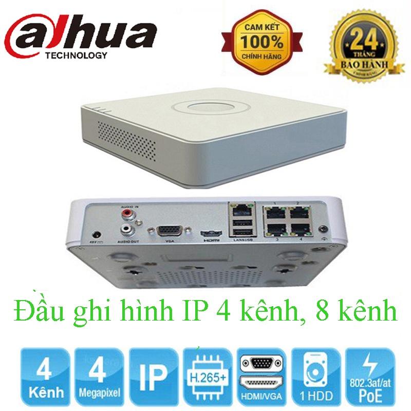 Đầu ghi hình Dahua ip 4 kênh NVR2104, H.265+,hỗ trợ đàm thoại 2 chiều,siêu nét 4k+,Hỗ trợ cấu hình thông minh qua P2P - Hàng Chính Hãng