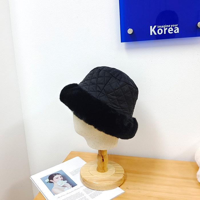 Mũ bucket phong cách Hàn Quốc thời trang thu đông cho nữ - Đen