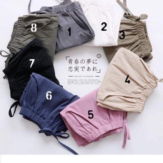 Quần short nữ đùi chất đũi sần nhẹ mát