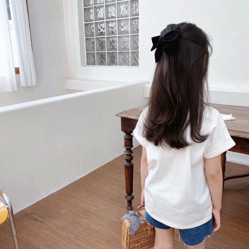 IATG5 Size 90-130 (9-25Kg) Áo thun cho bé gái, kiểu dáng cổ tròn Hàng Quảng Châu Thời trang trẻ em