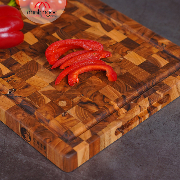 [Chính hãng] Thớt gỗ Teak Chef Studio hình chữ nhật 25x35x2,5 cm - MSP 10228. Dùng cắt, thái, khay trưng bày thực phẩm.