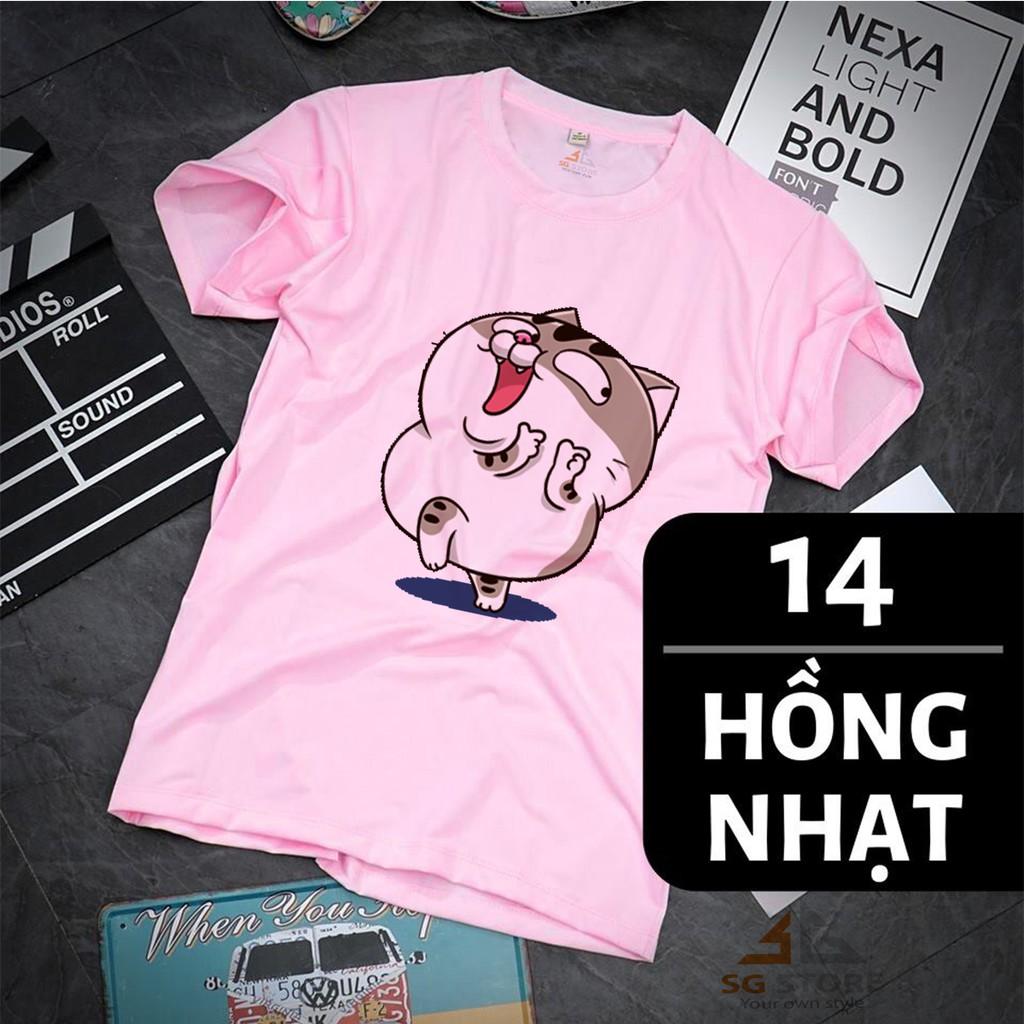 ÁO THUN MÈO AMI BỤNG BỰ - ÁO CỔ TRÒN NGẮN TAY - MÀU HỒNG NHẠT