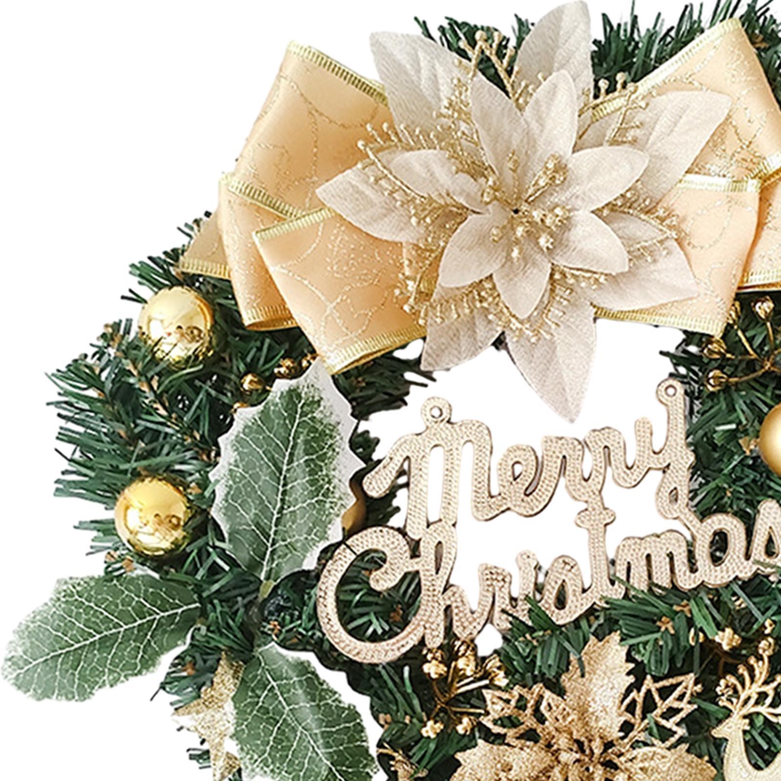 Faux Christmas Wreath Wreath for Front Door 30cm Holiday Garland Decoration Xmas Wreath for Wall Festival Living Room