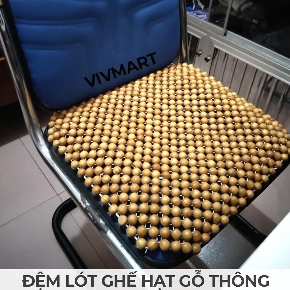 Đệm lót ghế văn phòng, lót ghế ô tô hạt gỗ thông massage thoáng mát