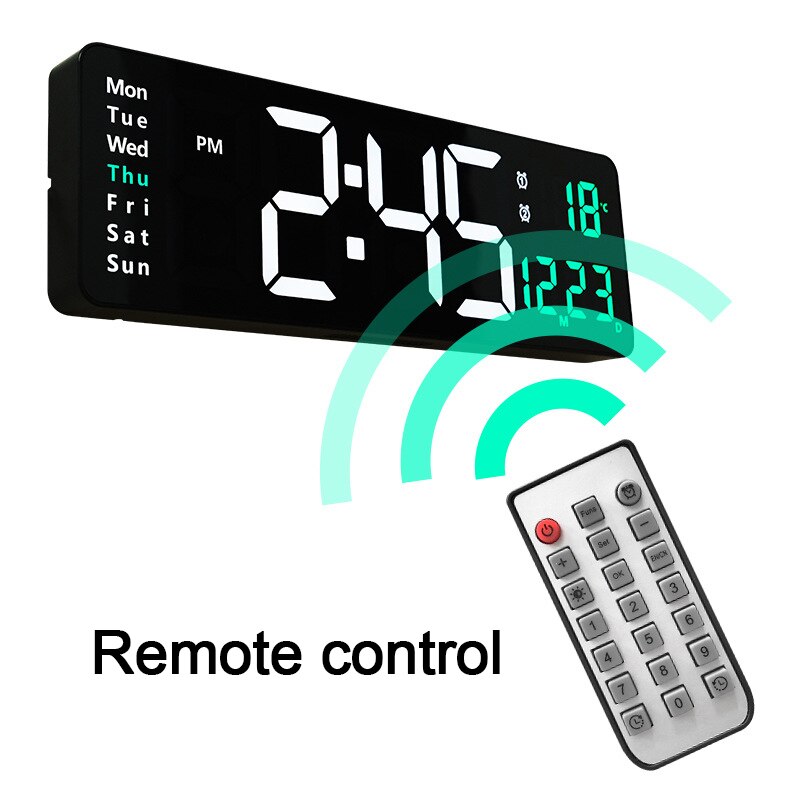 Đồng Hồ Treo Tường Điều Khiển Từ Xa Màn Hình LED Digital Clock