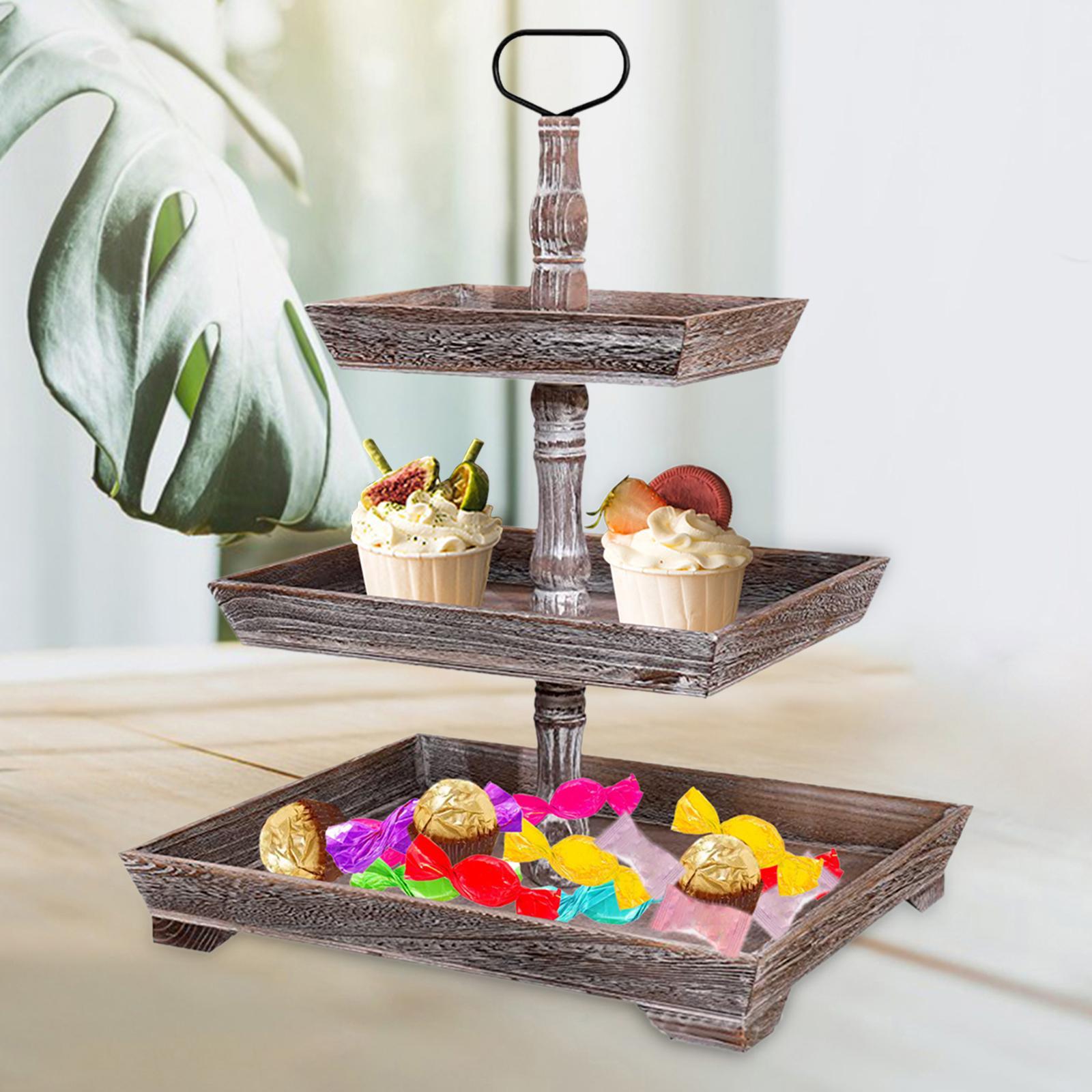 Serving Tray Pastry Food Serving Stand Cake 3 Leyer for Birthday