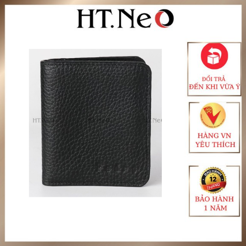 Ví da nam cao cấp - Ví nam HT.NEO 100% da bò thật, thiết kế trơn sang trọng nhỏ gọn, nhiều ngăn, có khuy bấm VN37