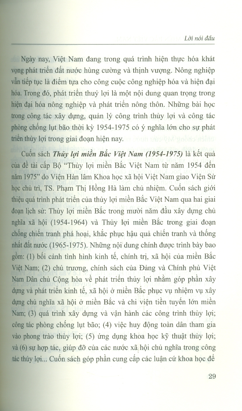 Thủy Lợi Miền Bắc Việt Nam (1954-1975) (Sách Chuyên Khảo)