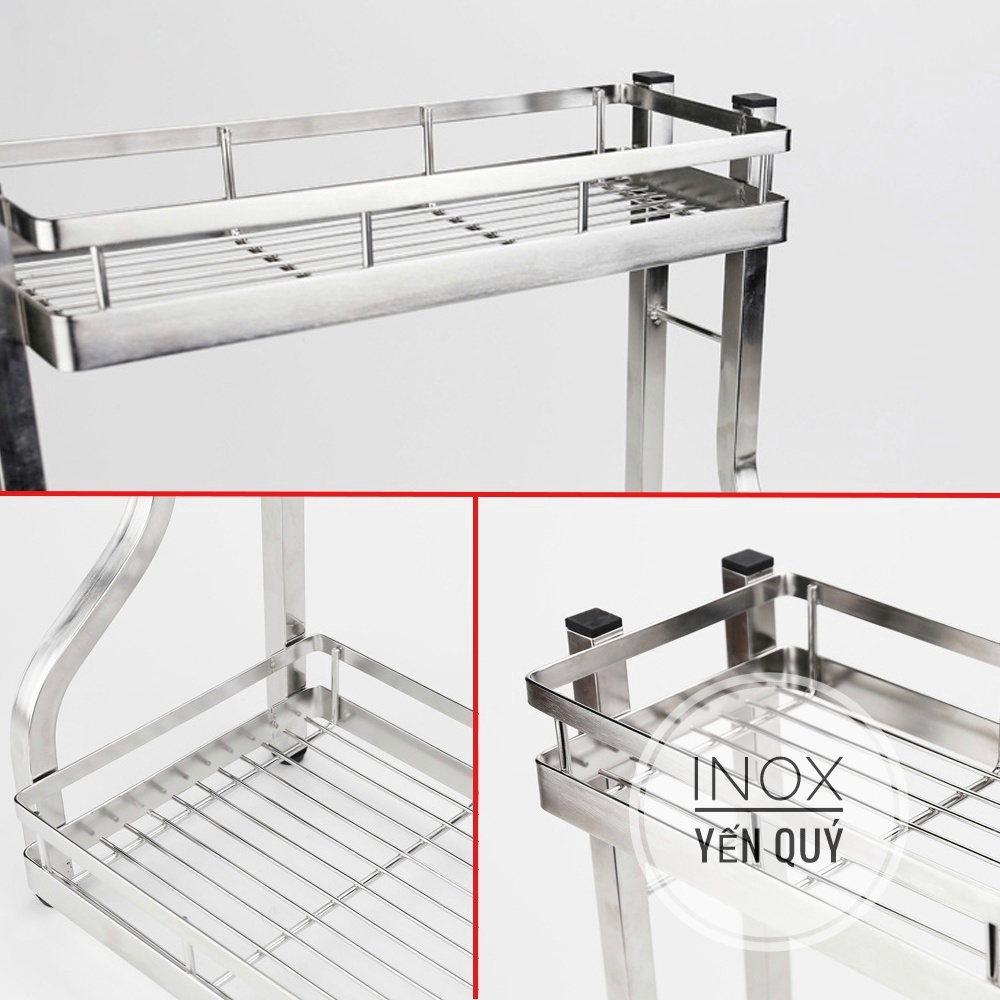 SUS304 / INOX304 KỆ GIA VỊ 2 TẦNG ĐẶT BÀN INOX XƯỚC